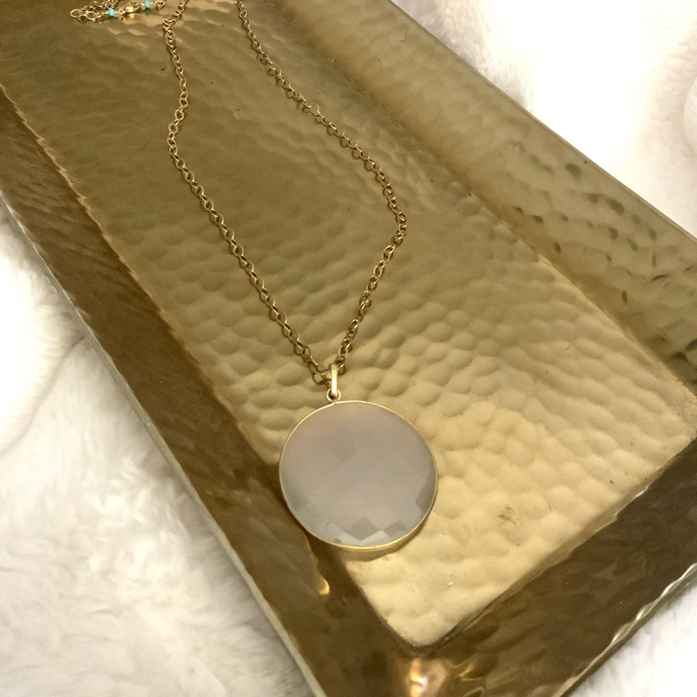 Enewton Long Labrodite Cyrstal Pendant, gold filled necklace